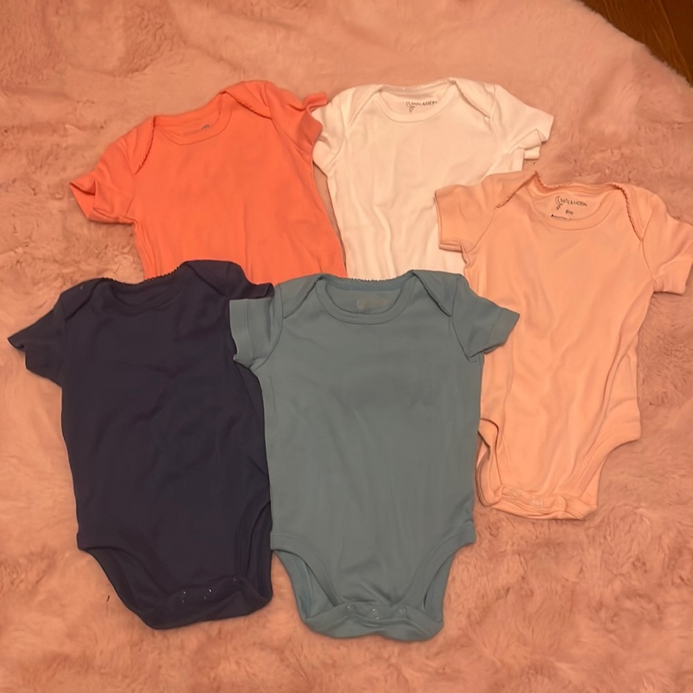 (5) 6 Month Onsies